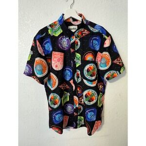 Rick and Morty RSVLTs Button Down Shirt Adult Large Short Sleeve‎ Cartoon
